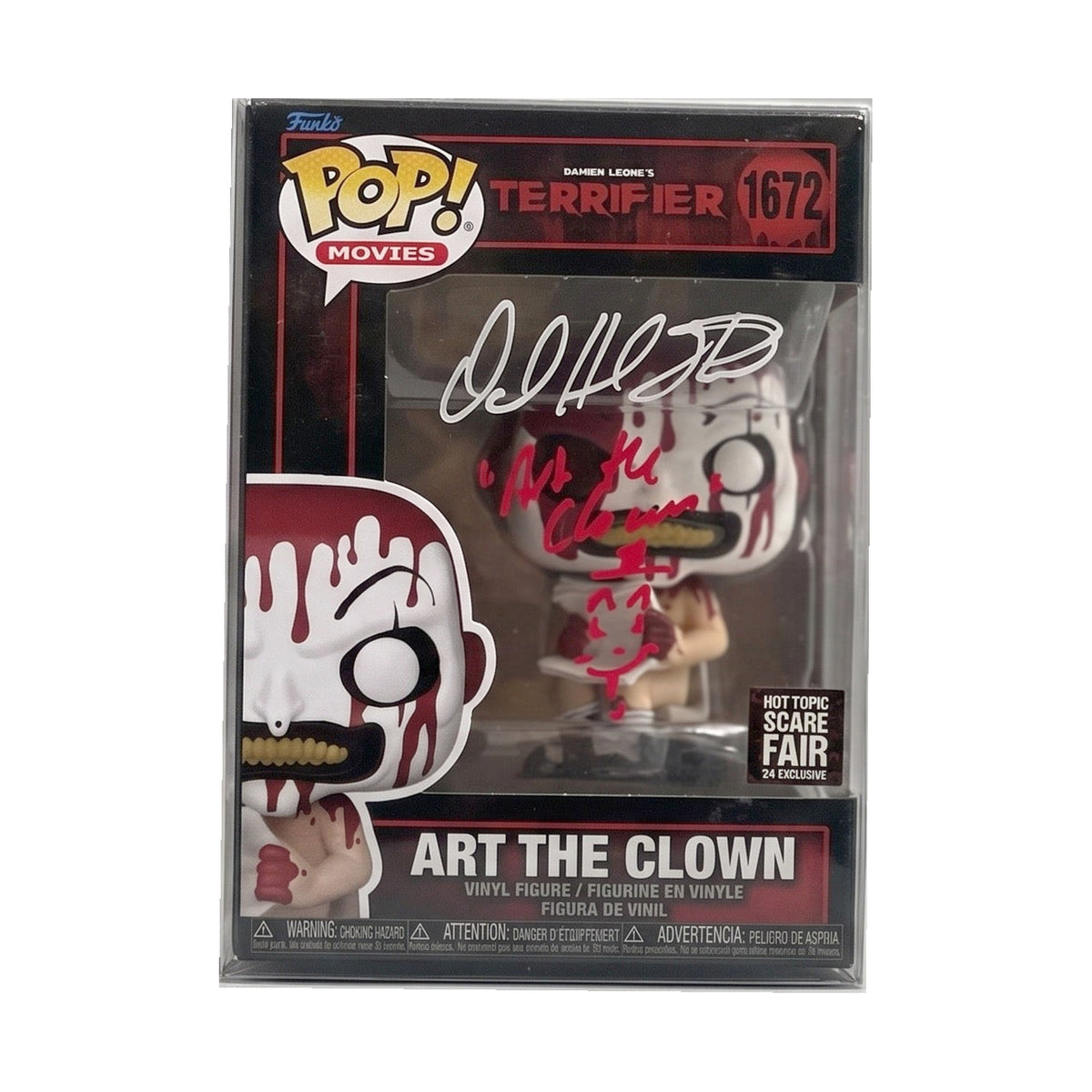 David Howard Thornton Signed Art the Clown #1672 Funko Pop – Name & Drawing