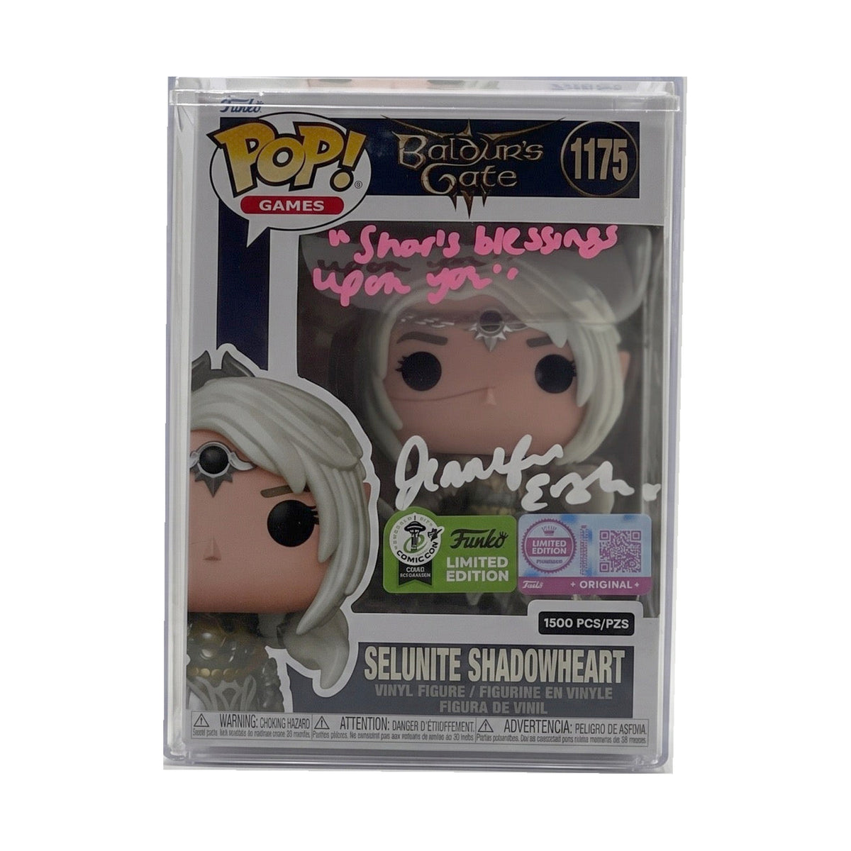 Jennifer English Signed Selûnite Shadowheart #1175 Funko Pop – Seattle Convention Exclusive