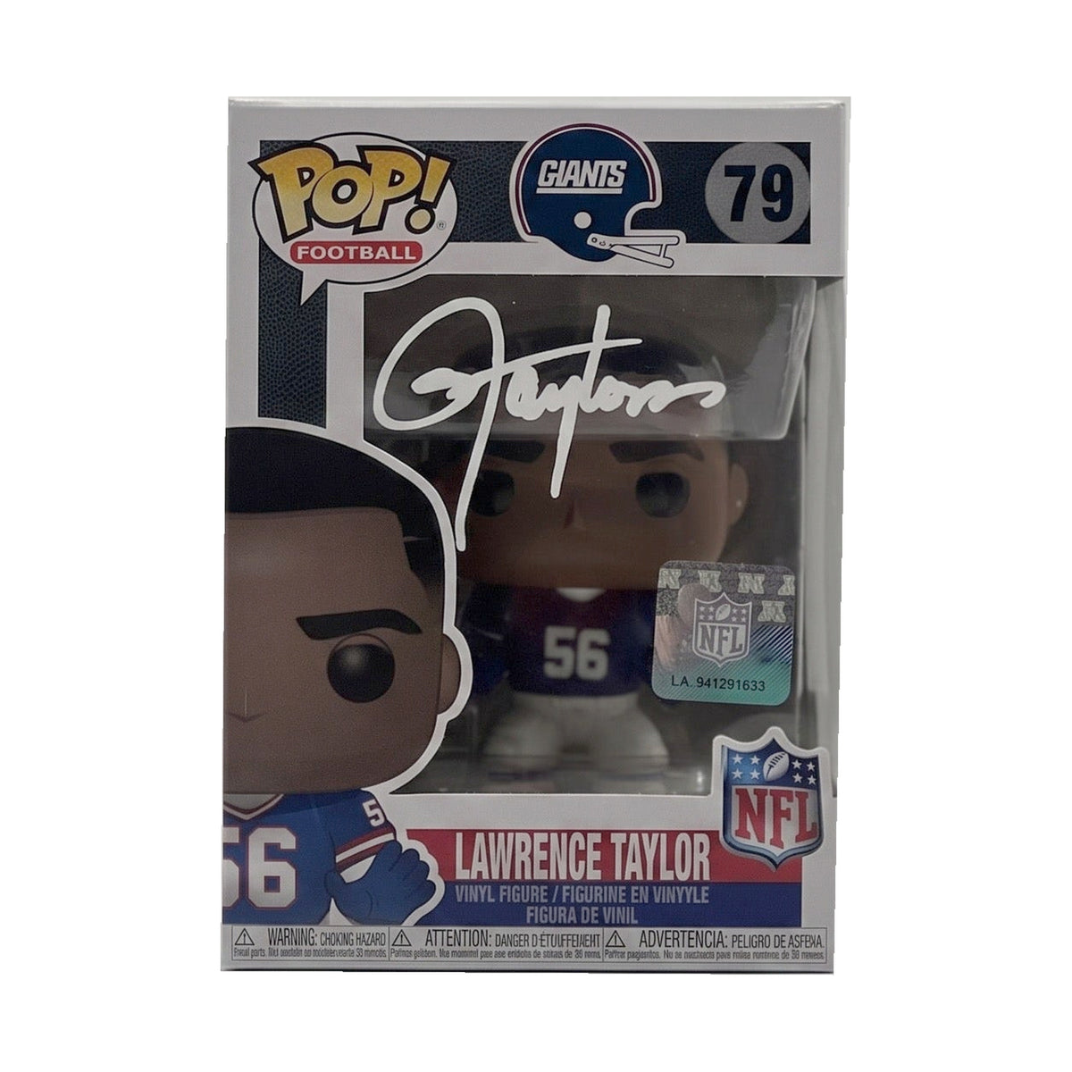Lawrence Taylor Signed New York Giants #79 Funko Pop – White Ink
