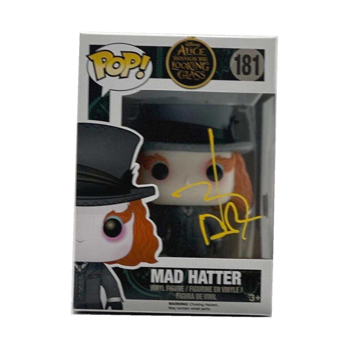 Johnny Depp signed Mad Hatter 181 Funko Pop front