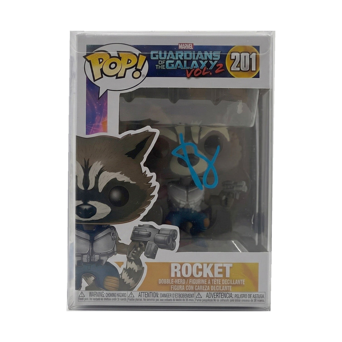Bradley Cooper Signed Rocket Raccoon #201 Funko Pop – BAS Authenticated (Cert #BT61294)