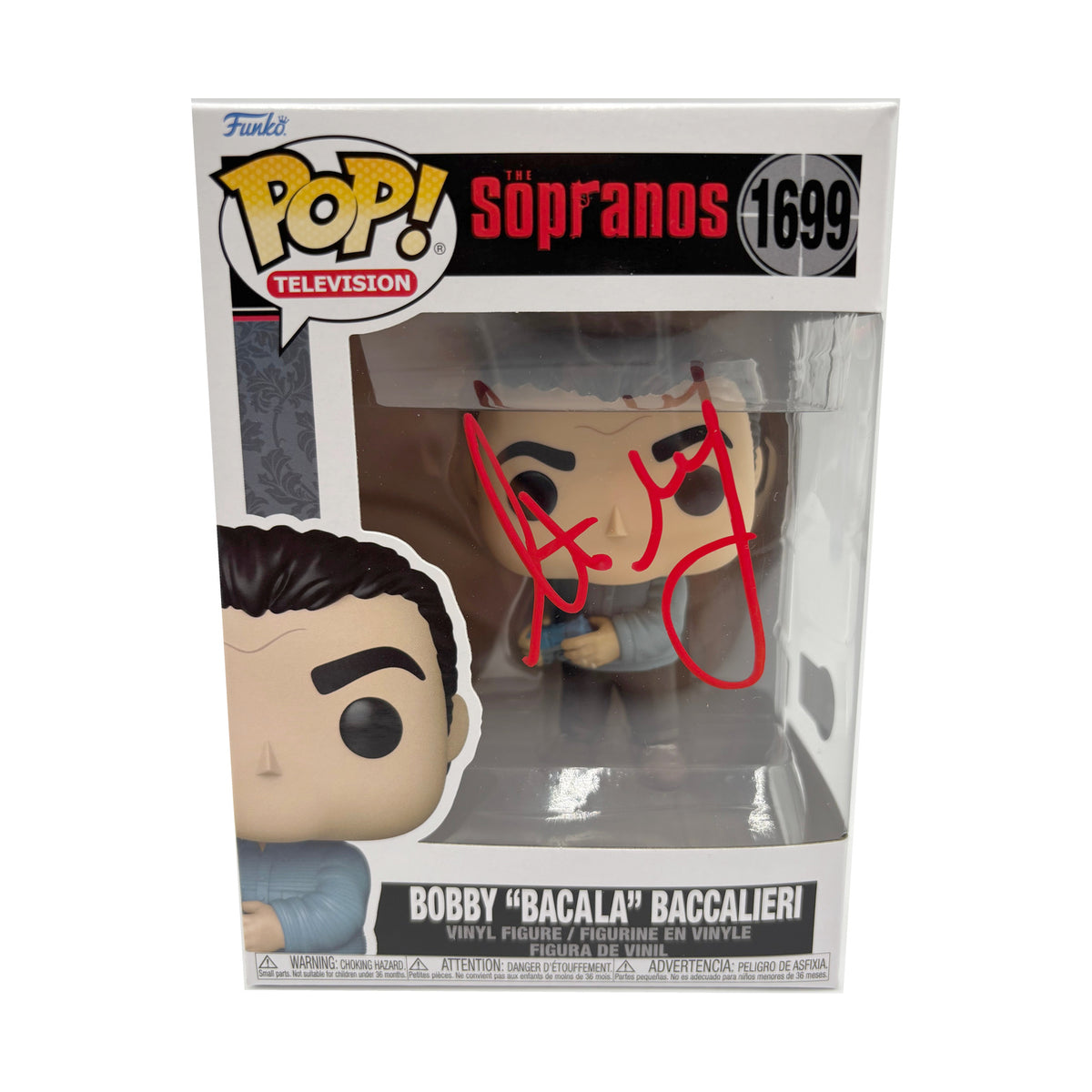 Steve Schirripa Signed Bobby "Bacala" Baccalieri #1699 Funko Pop & WillieBoy Eats the World Bundle