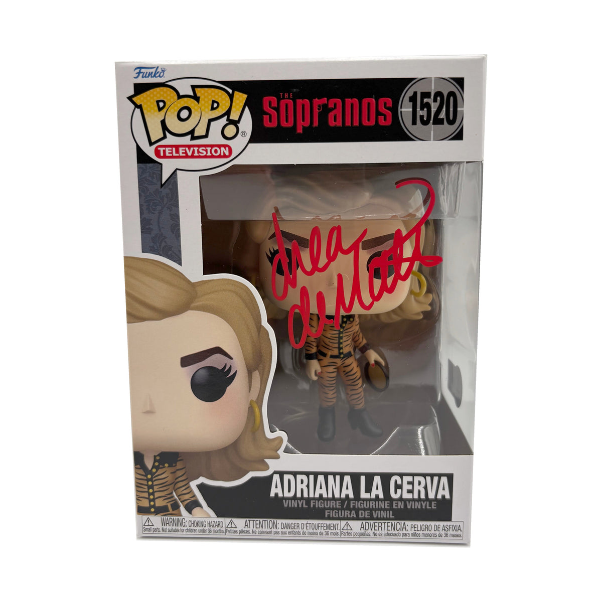 Adriana La Cerva #1520 Funko Pop front signed by Drea de Matteo in red ink
