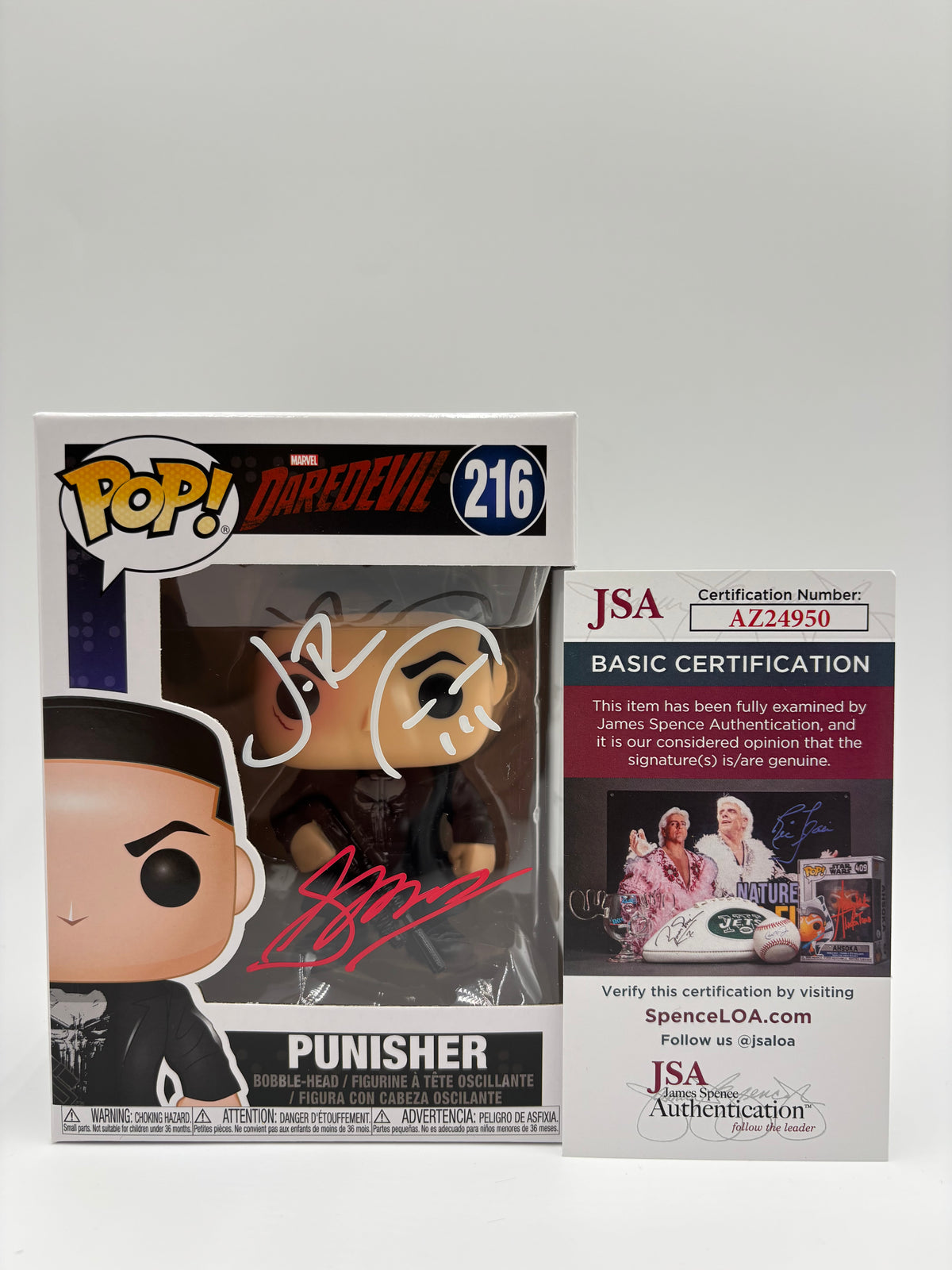 Jon Bernthal & Gerry Conway Dual Signed Punisher #216 Funko Pop – JSA