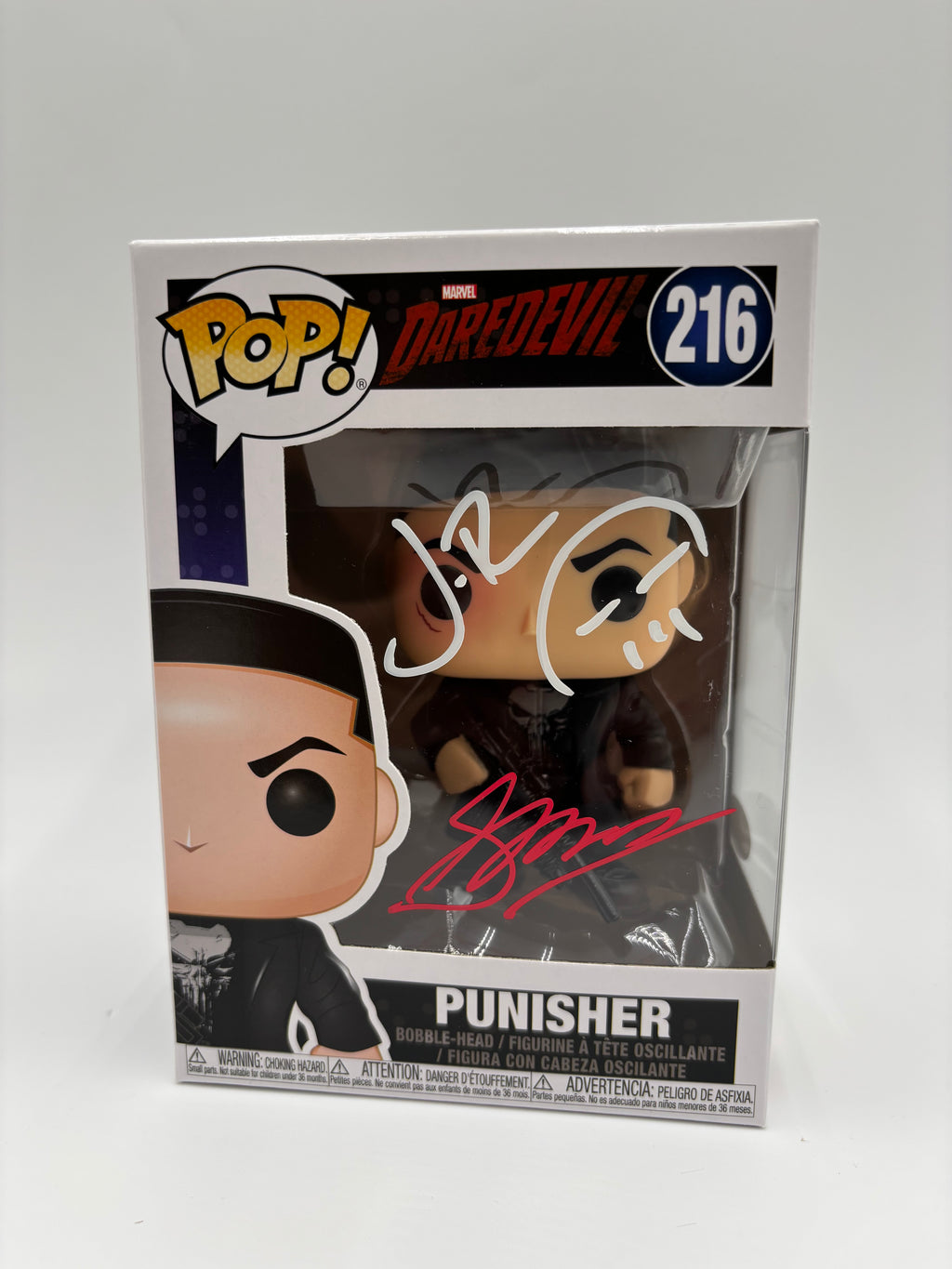 Jon Bernthal & Gerry Conway Dual Signed Punisher #216 Funko Pop – JSA