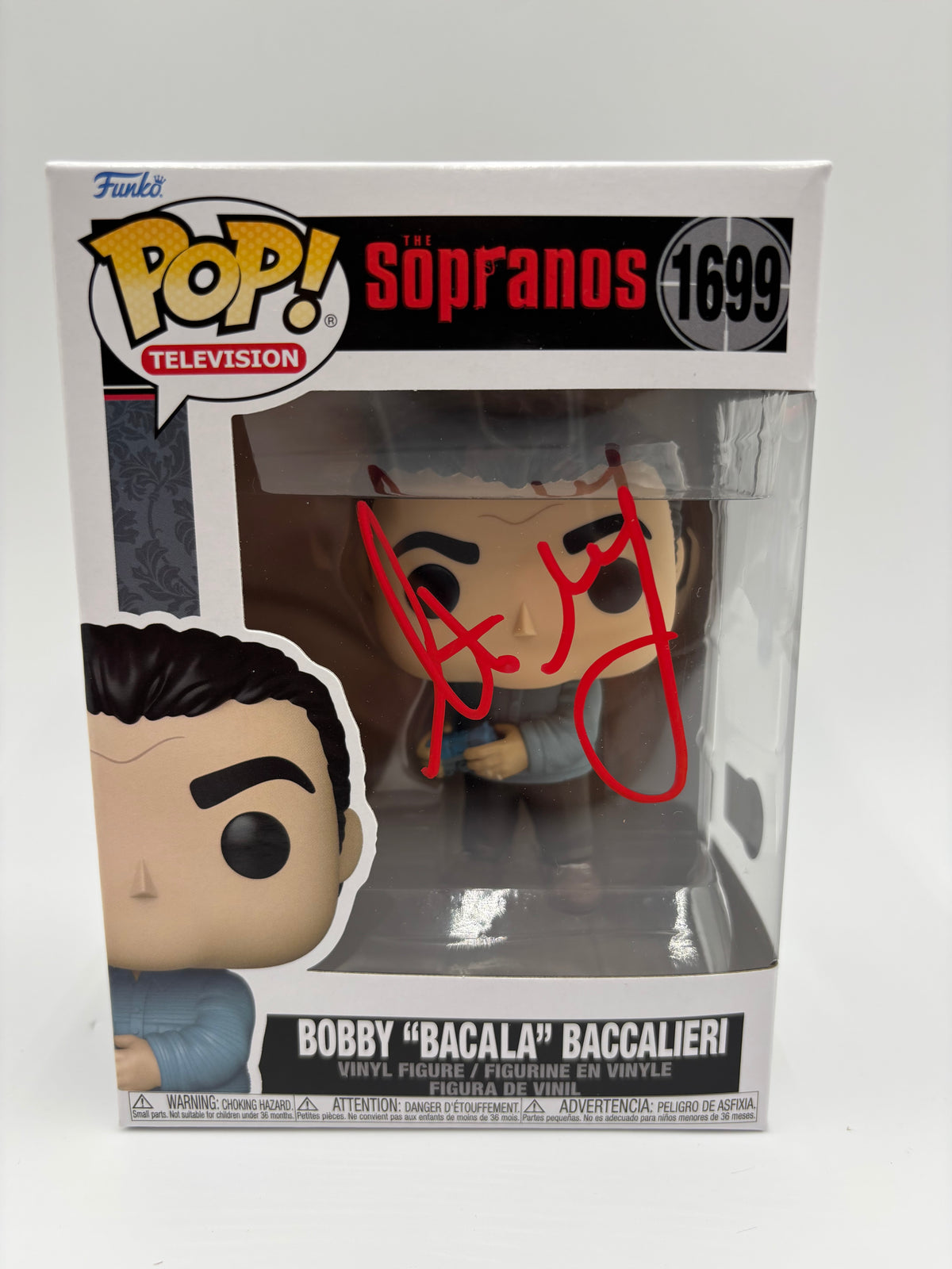 Steve Schirripa Signed Bobby "Bacala" Baccalieri #1699 Funko Pop & WillieBoy Eats the World Bundle