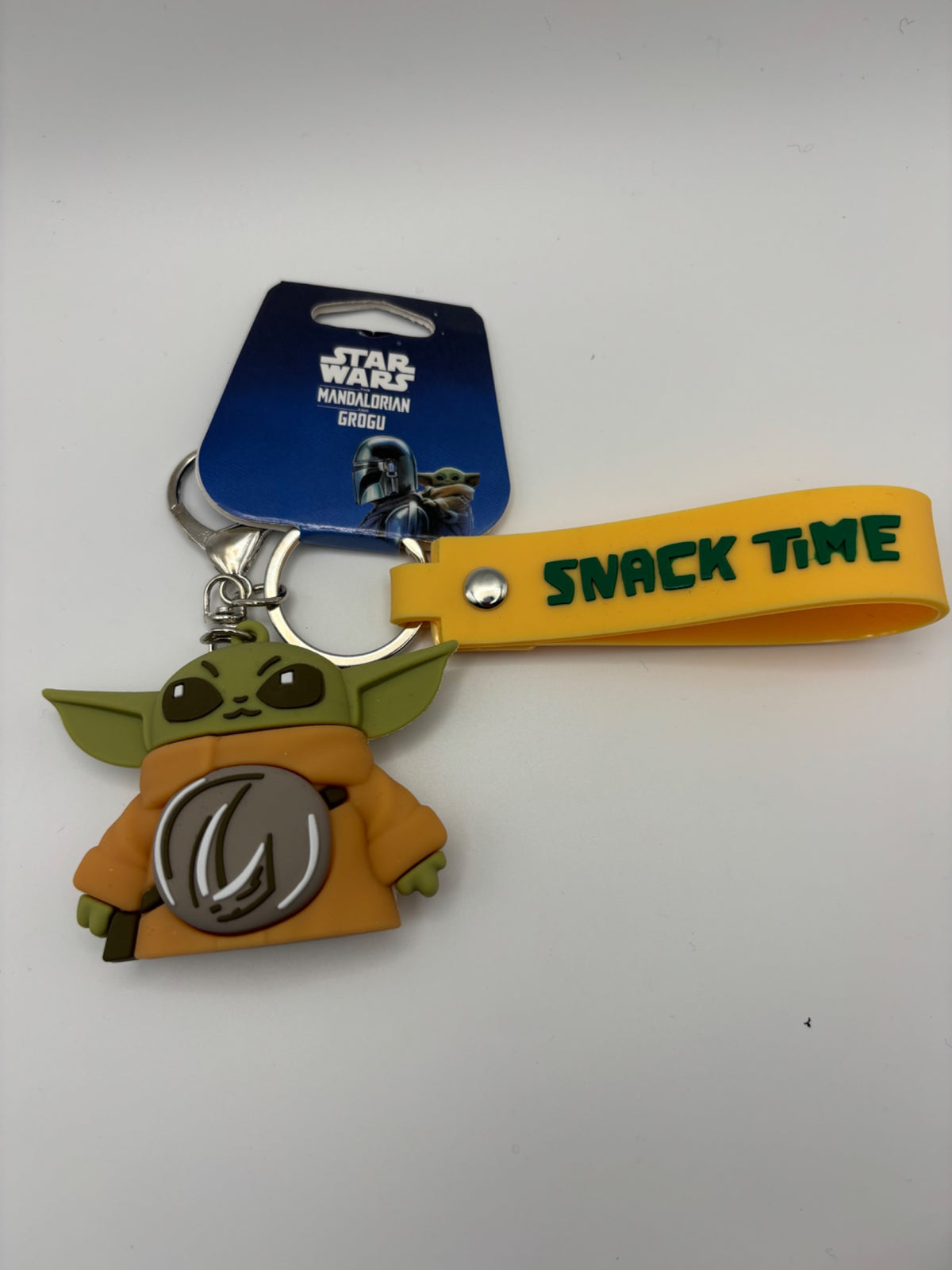 Star Wars The Mandalorian Grogu Snack Time Wristlet Keychain