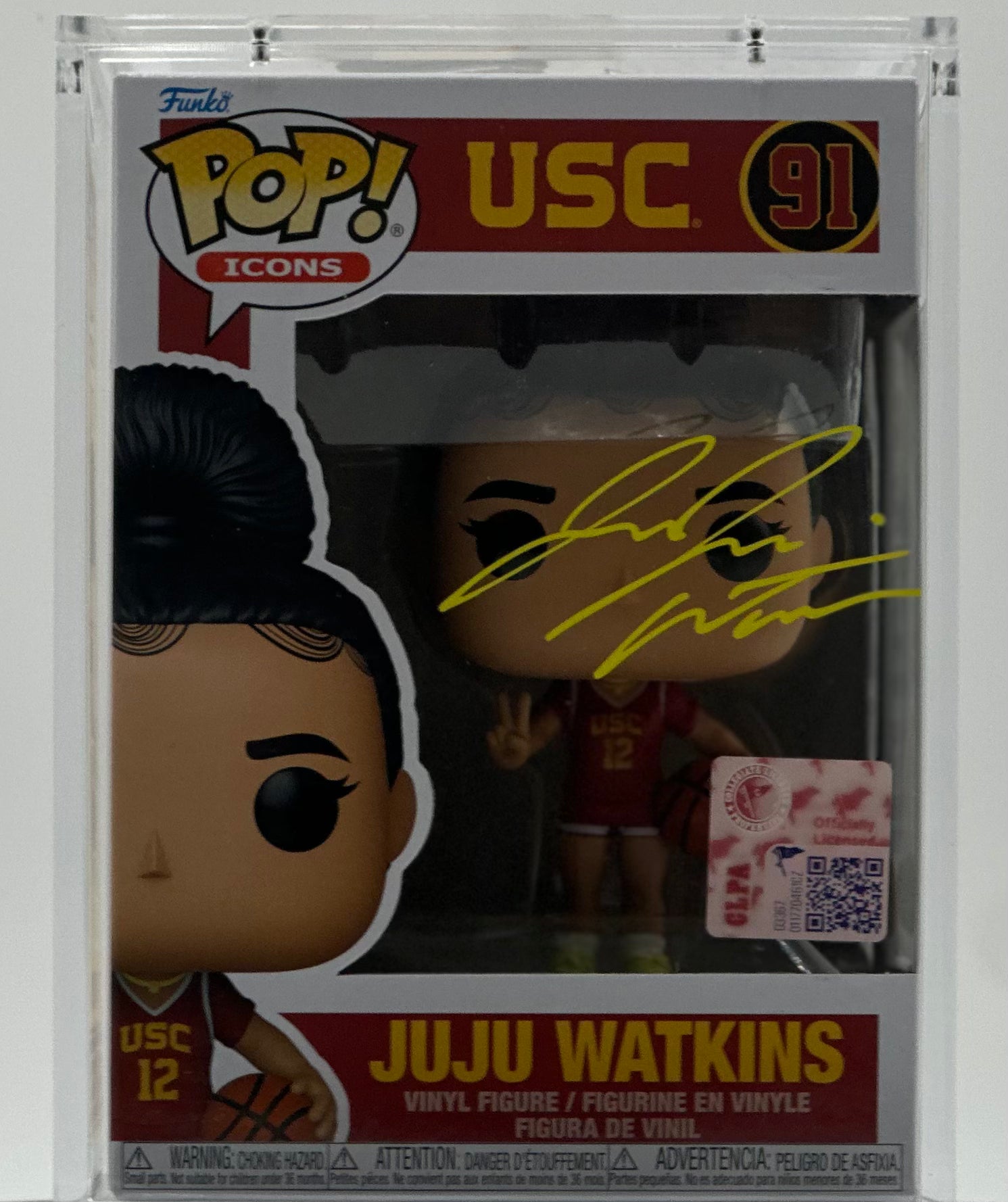 JuJu Watkins Funko Pop #91 Bundle — JSA Autographed Cardinal Jersey + White Jersey