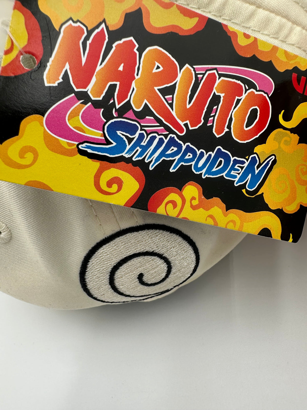 Naruto Shippuden snapback hat Uzumaki spiral brim detail