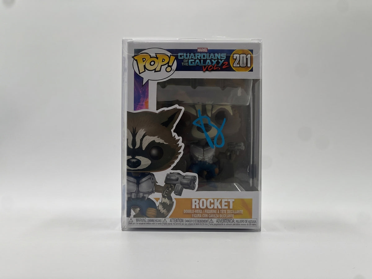 Bradley Cooper Signed Rocket Raccoon #201 Funko Pop – BAS Authenticated (Cert #BT61294)