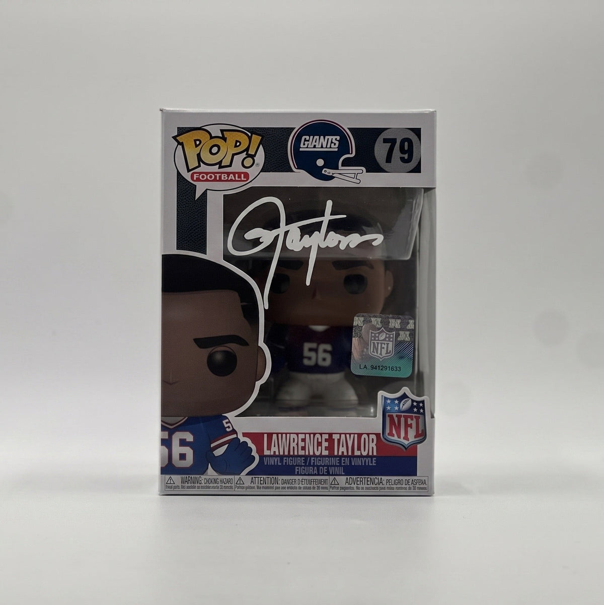 Lawrence Taylor Signed New York Giants #79 Funko Pop – White Ink