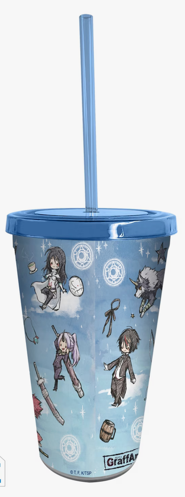 That Time I Got Reincarnated as a Slime — Graff Art Plastic Tumbler with Straw