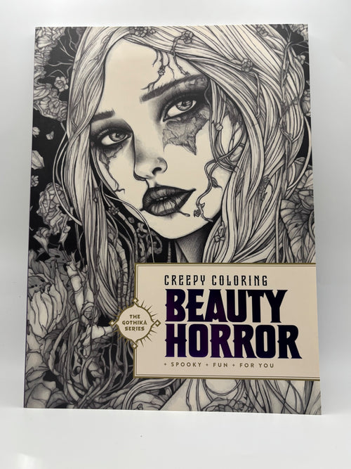 Beauty Horror creepy coloring book front cover