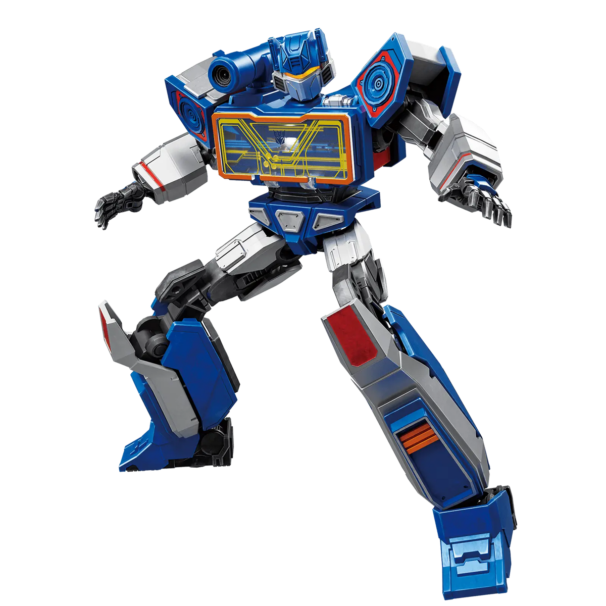 Manufacturer image of assembled Blokees Transformers One Soundwave Classic Class 17 model; assembly required
