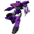 Manufacturer image of assembled Blokees Transformers One Shockwave Classic Class 18 model; assembly required