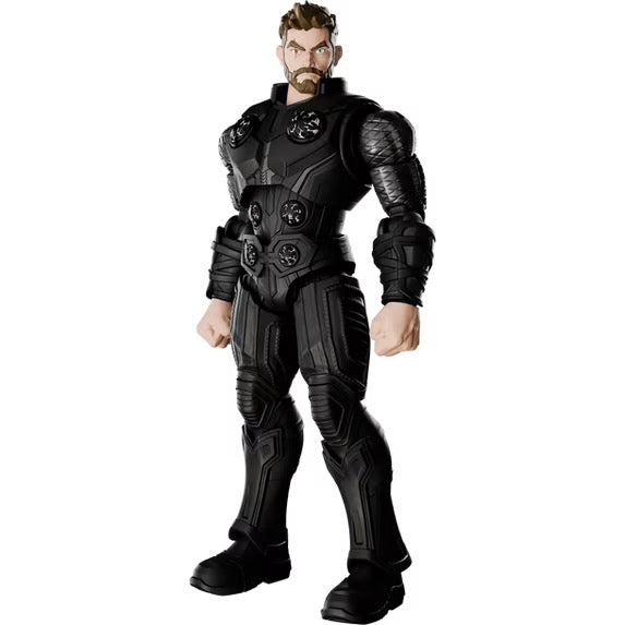 Assembled Blokees Thor in black armor, front view