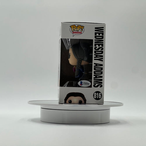 Beckett authentication P50966 on Christina Ricci signed Wednesday Addams Funko Pop