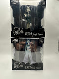 CultureFly FlyGuys Corpse Bride Victor and Emily vinyl figures in their individual boxes, front view