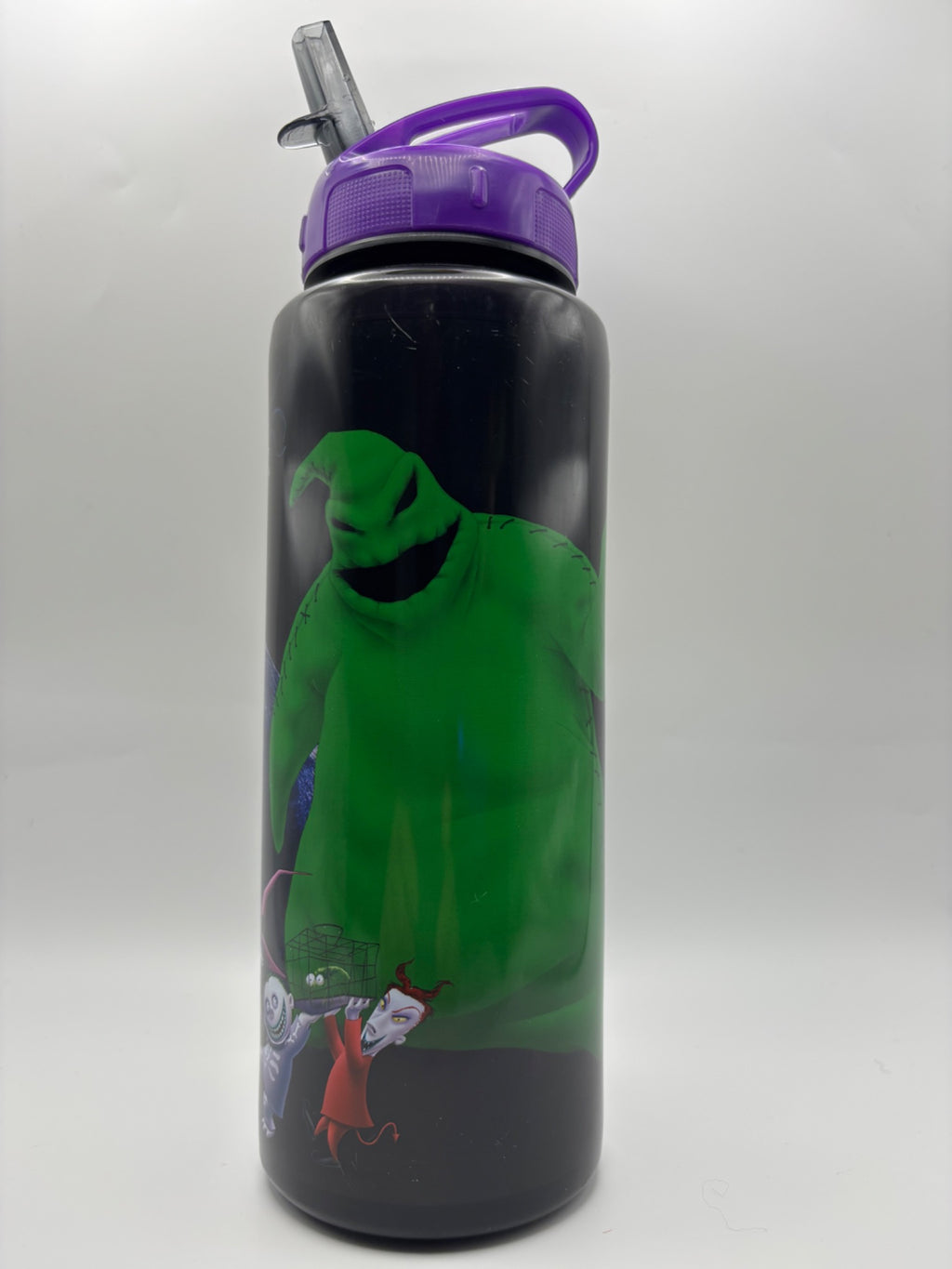 Side of Disney Nightmare Before Christmas character water bottle featuring Oogie Boogie