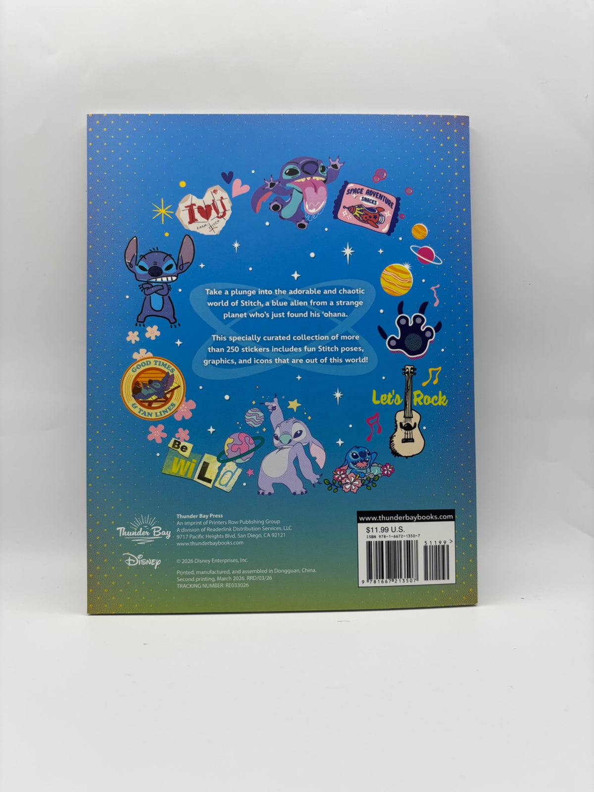 Disney Stitch 250-plus sticker book back