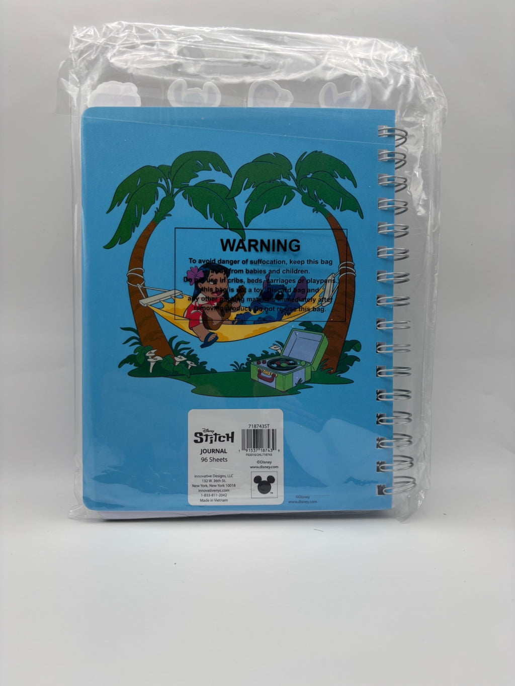 Disney Stitch 96-sheet tabbed spiral journal back