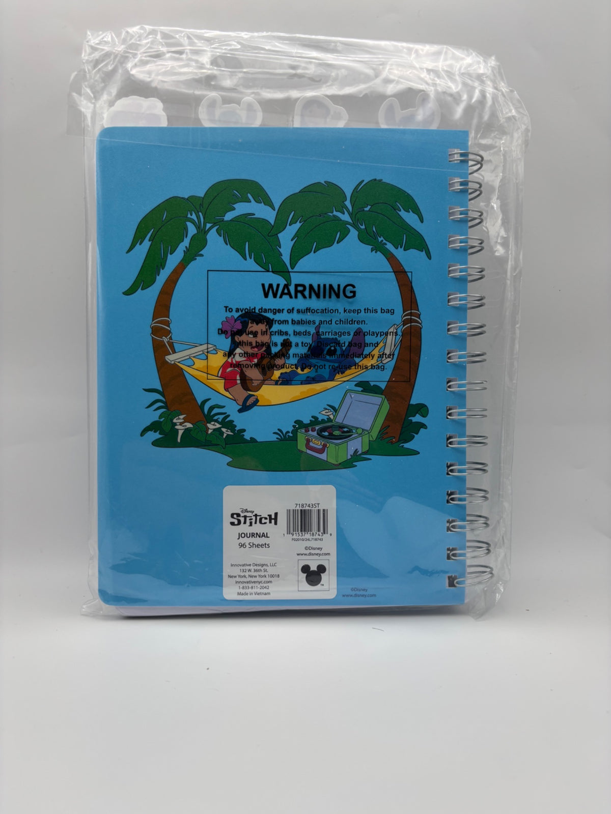 Disney Stitch 96-sheet tabbed spiral journal back