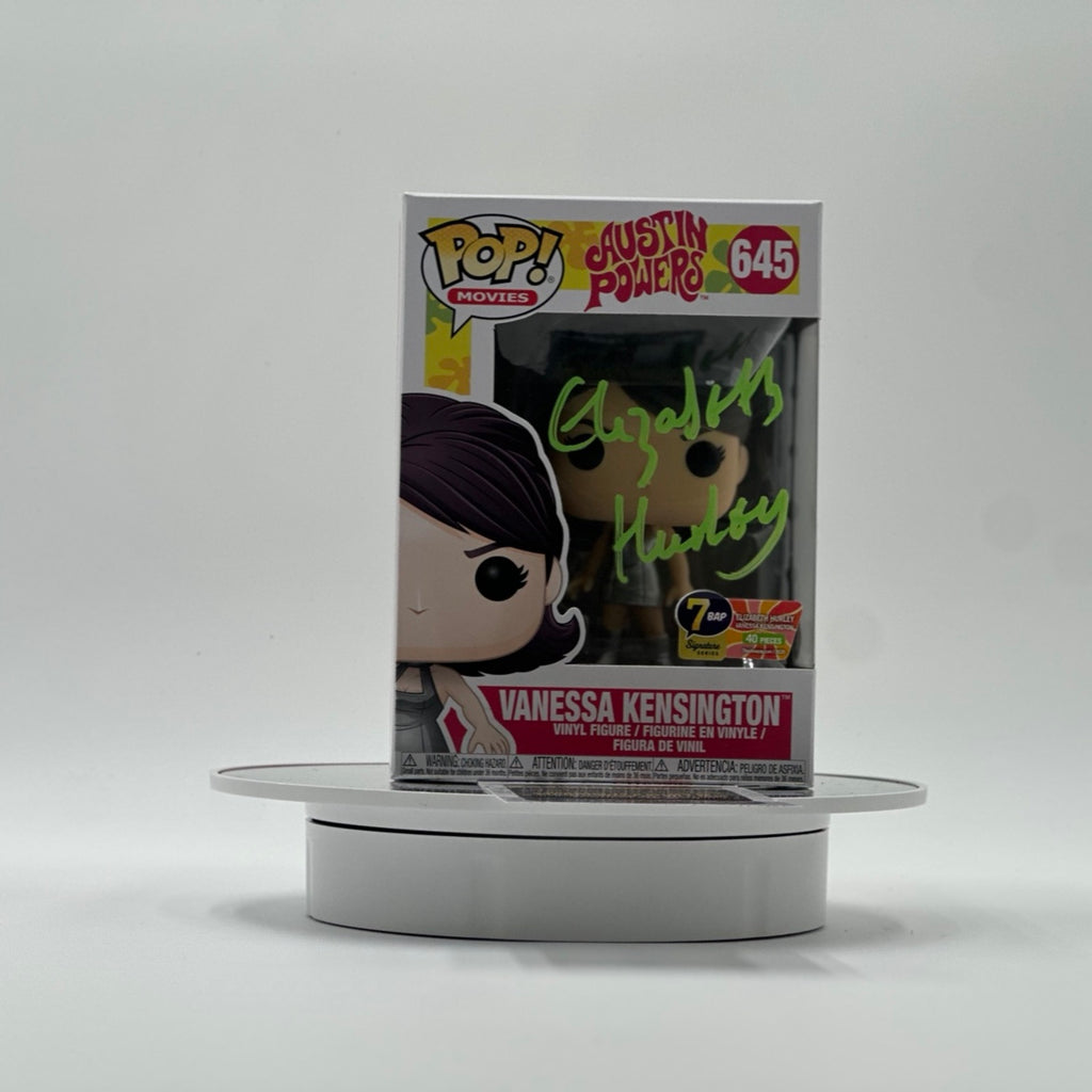 Elizabeth Hurley signed Vanessa Kensington Funko Pop 645 front