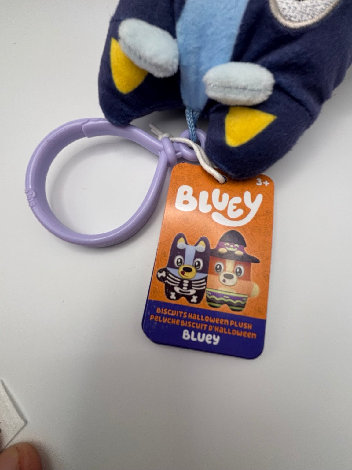 Bluey Skeleton Halloween plush bag clip character tag