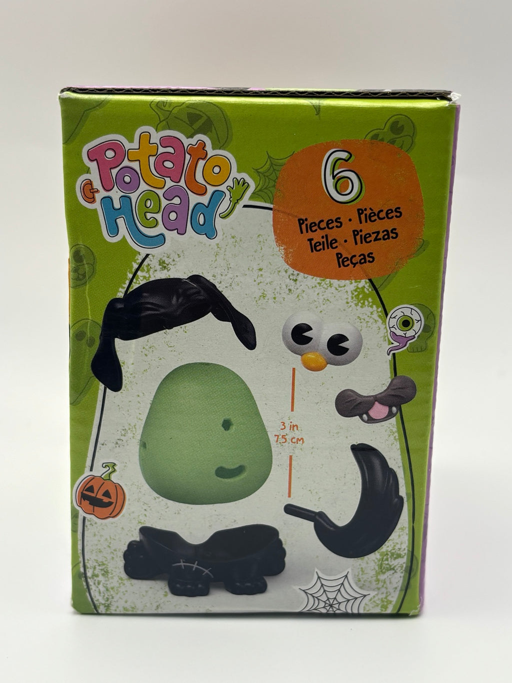 Hasbro Potato Head Frankenspud Pup Halloween 6-piece toy — side of packaging