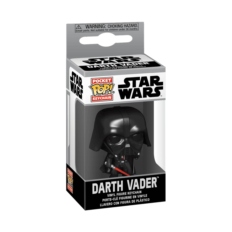 Manufacturer image: Darth Vader Pocket Pop! keychain, item 53049 — window-box packaging