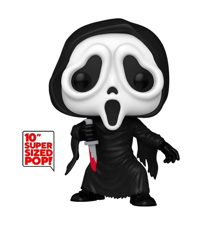 Ghost Face Funko Pop! Movies #1608, 10-inch Jumbo figure in black robe holding a knife