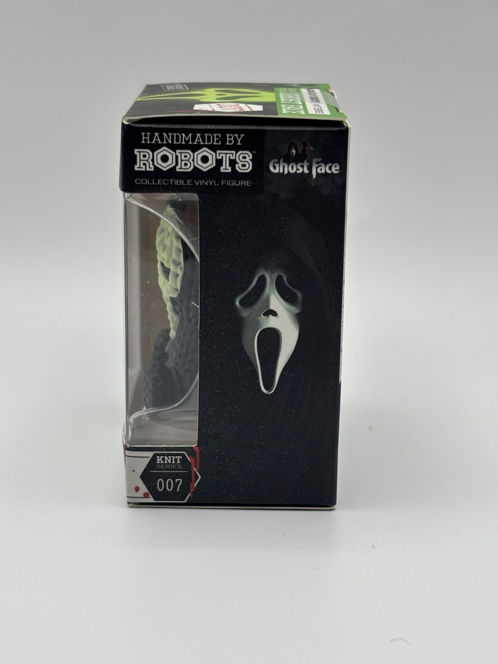 Handmade by Robots Ghost Face glow in the dark Micro Vinyl figure #007 side