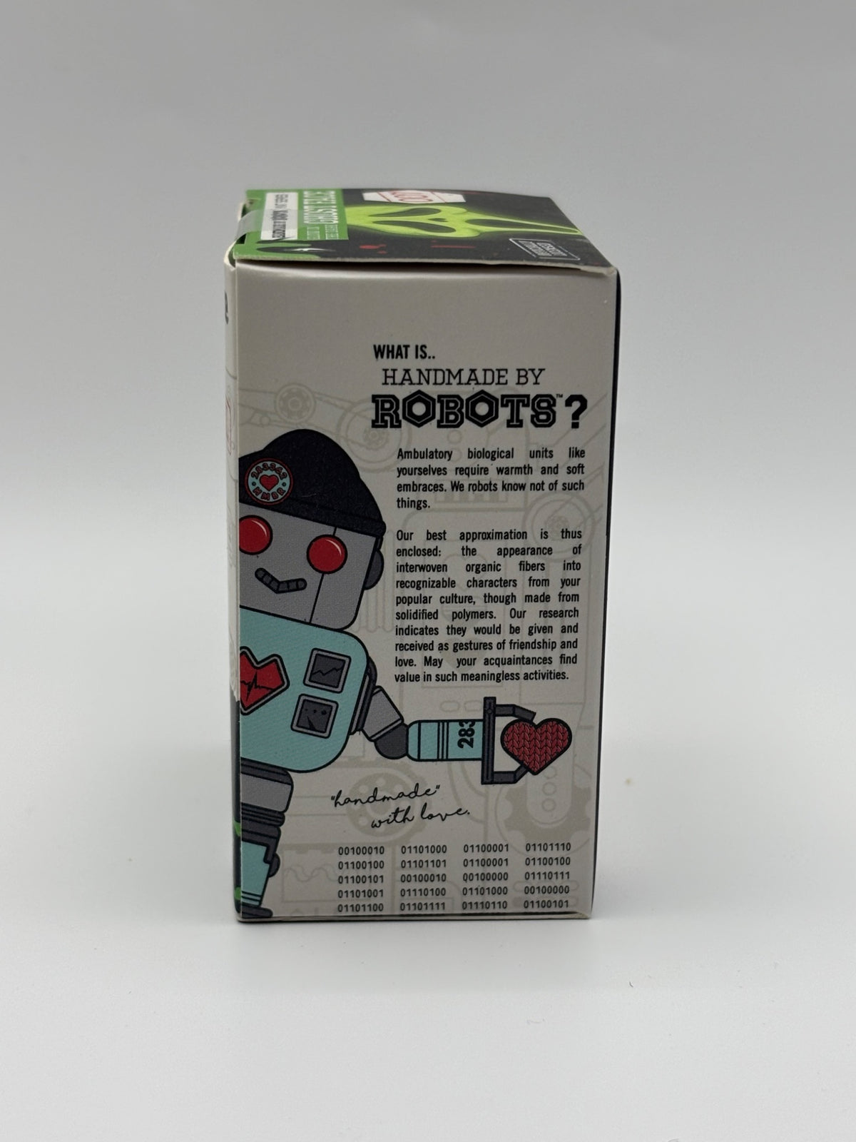 Handmade by Robots Ghost Face glow in the dark Micro Vinyl figure #007 opposite side