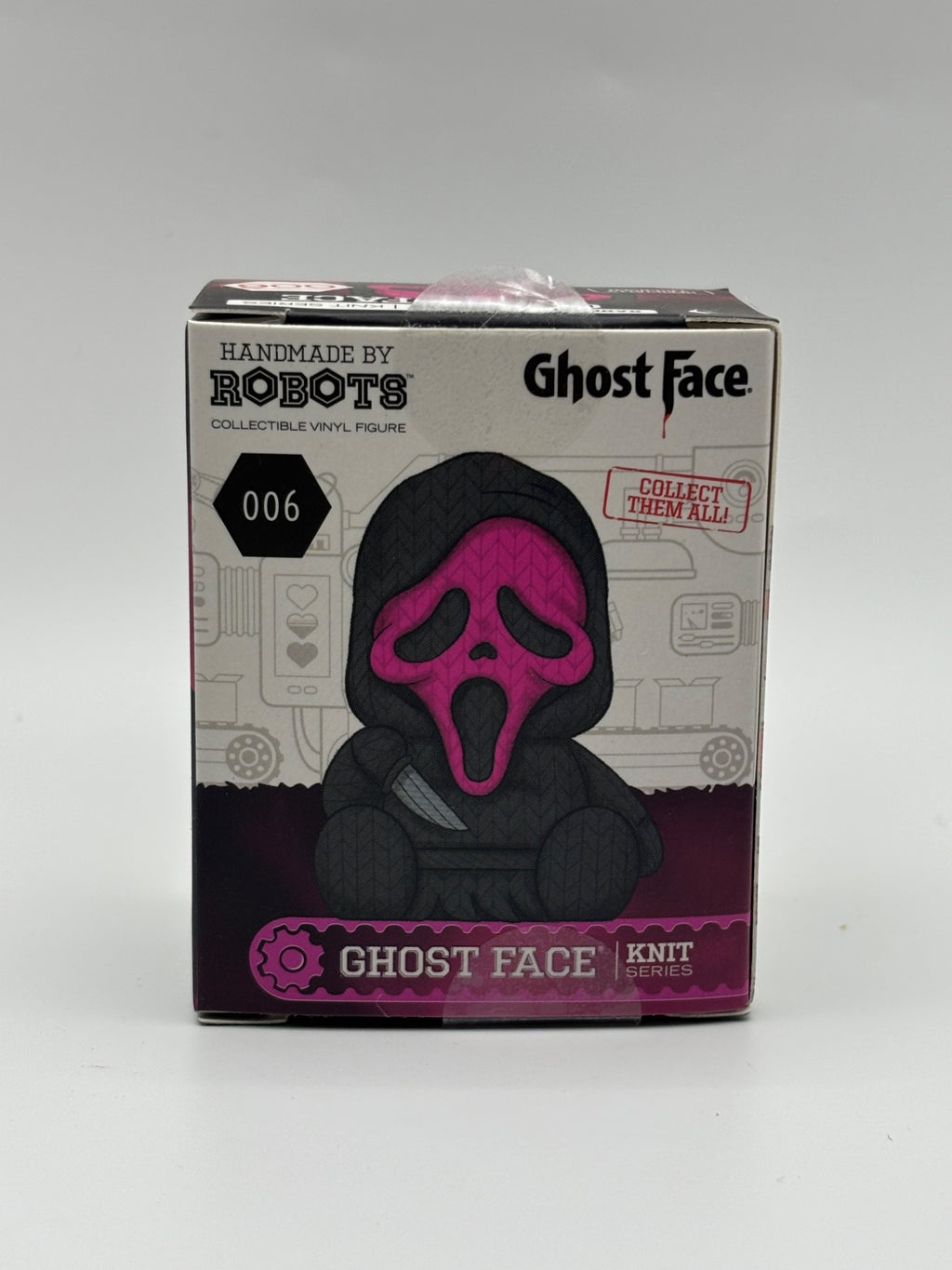 Handmade by Robots Ghost Face pink Micro Vinyl figure #006 box back