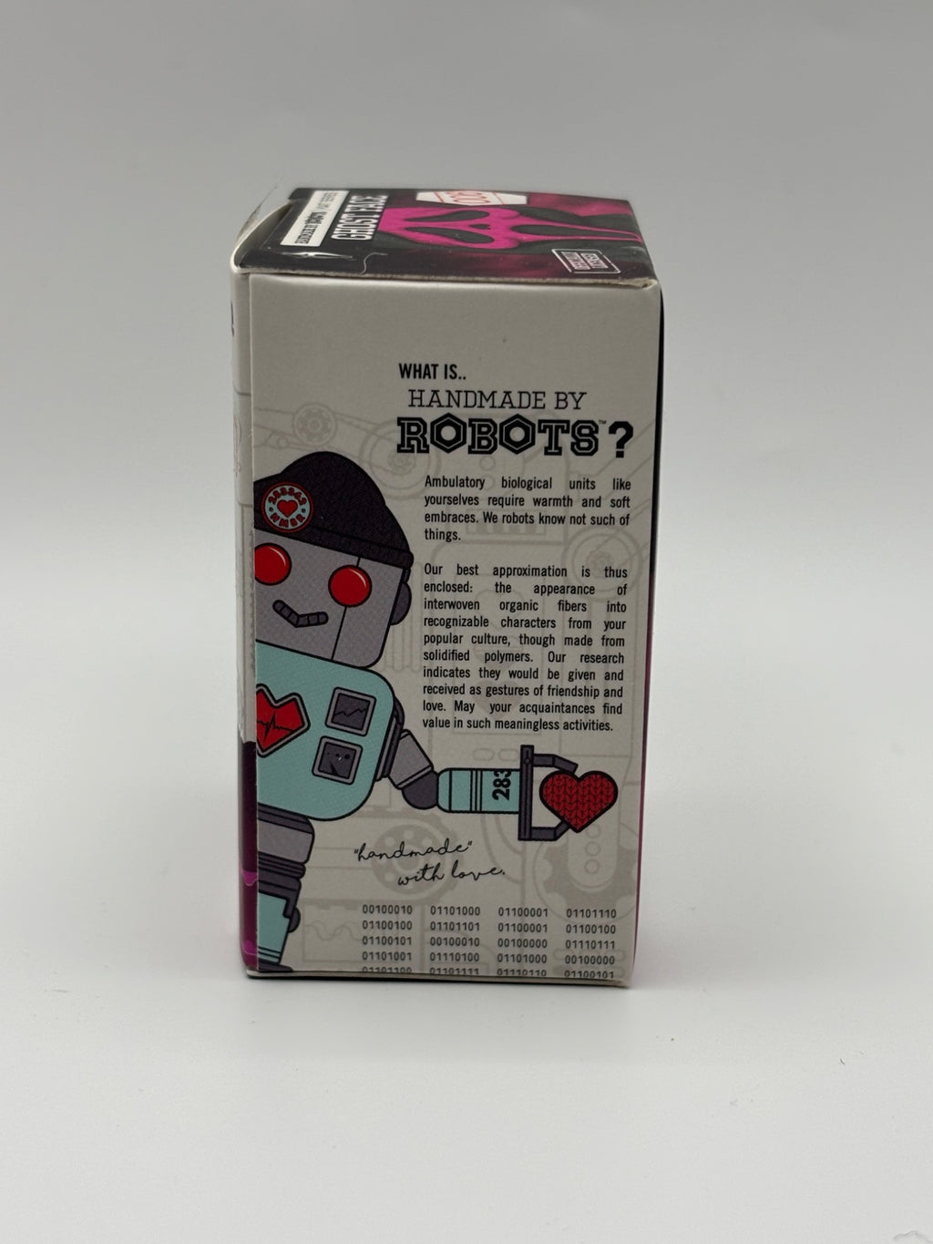 Handmade by Robots Ghost Face pink Micro Vinyl figure #006 side