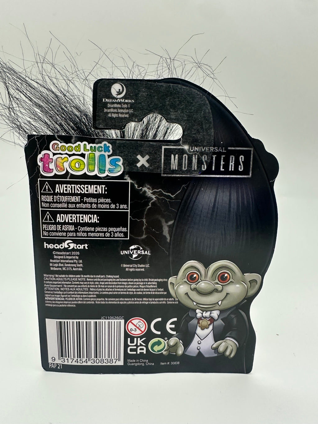 Good Luck Trolls x Universal Monsters Count Dracula figure back
