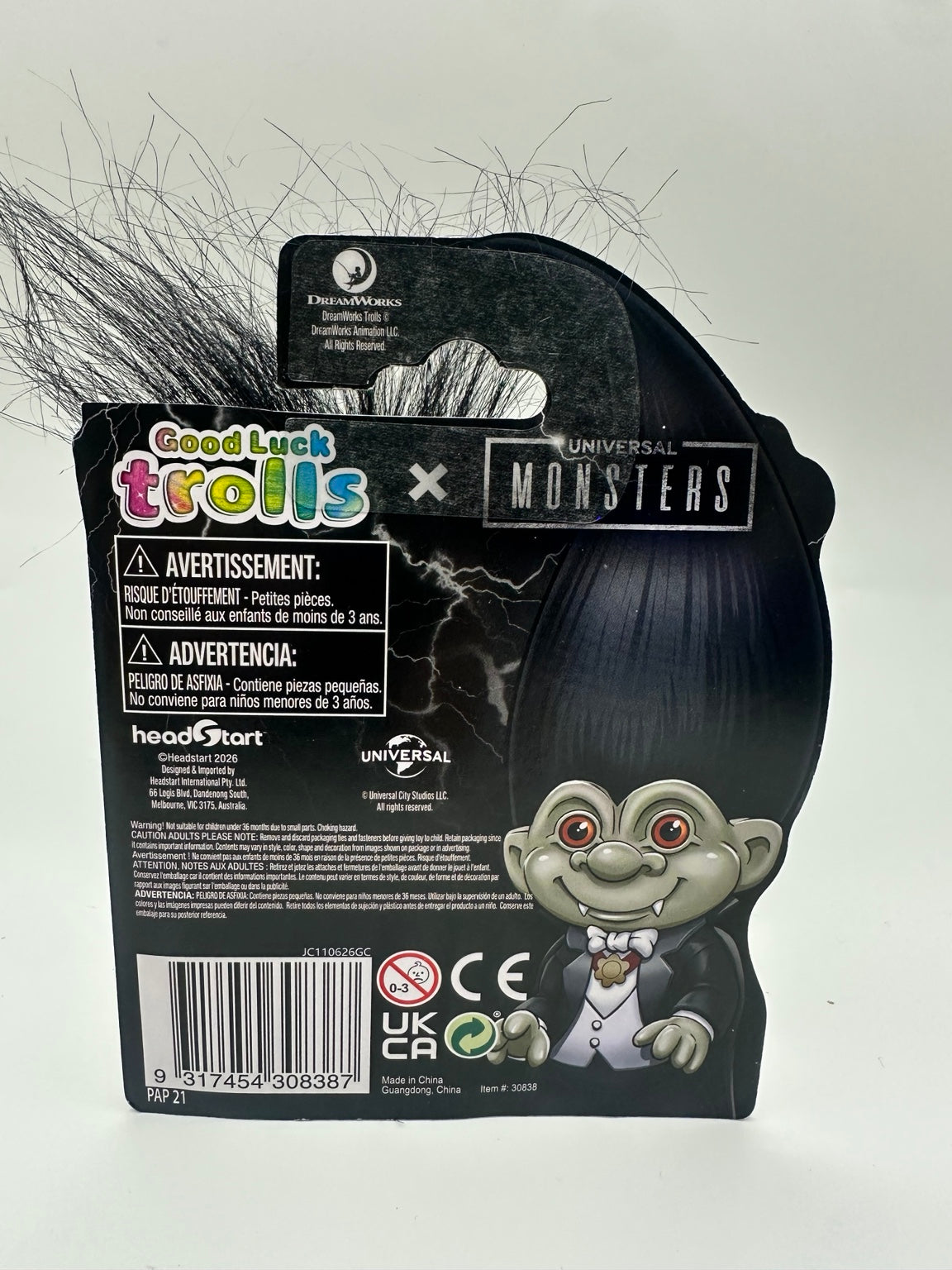 Good Luck Trolls x Universal Monsters Count Dracula figure back