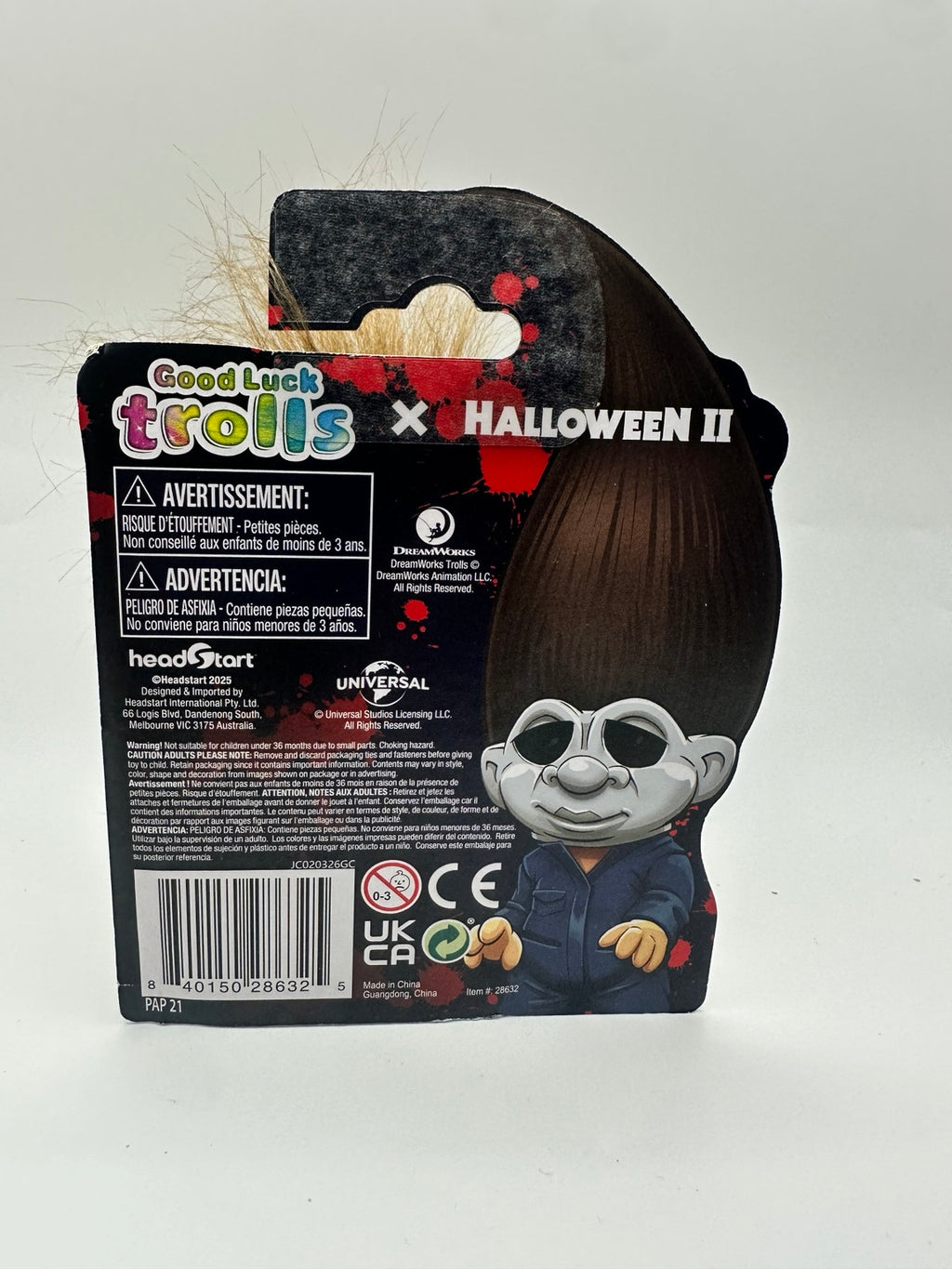 Good Luck Trolls x Halloween II Michael Myers figure back