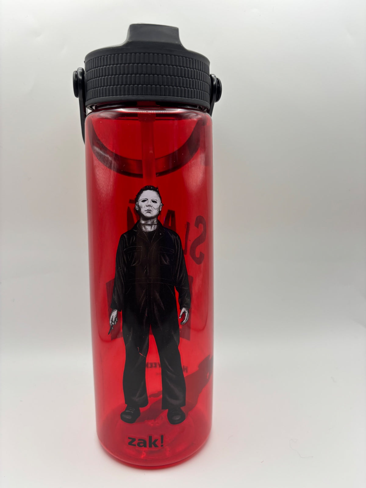 Halloween II Michael Myers red Zak Designs 30 oz water bottle front