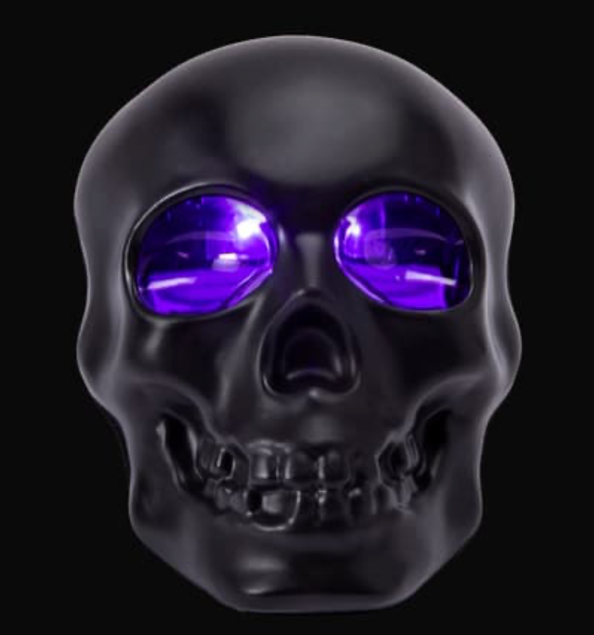 Halloween Mist Skull with purple lighting turned on