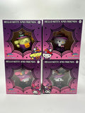 Hello Kitty, My Melody, Kuromi and Pompompurin Halloween Nerd Gnomes set of four in their boxes