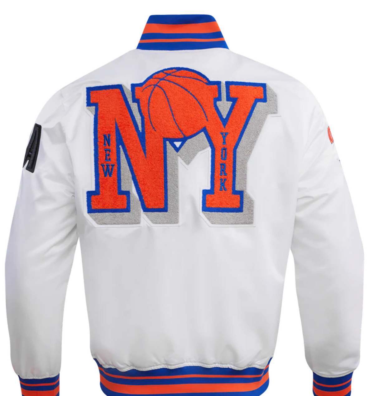 NY Knicks Mash Up Satin Jacket — Men's (Pro Standard)
