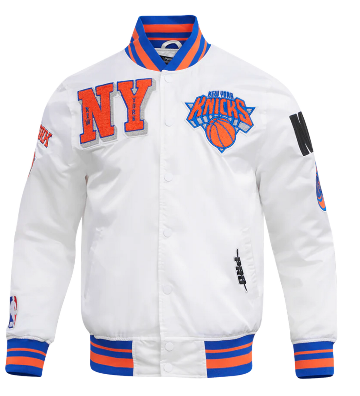 NY Knicks Mash Up Satin Jacket — Men's (Pro Standard)