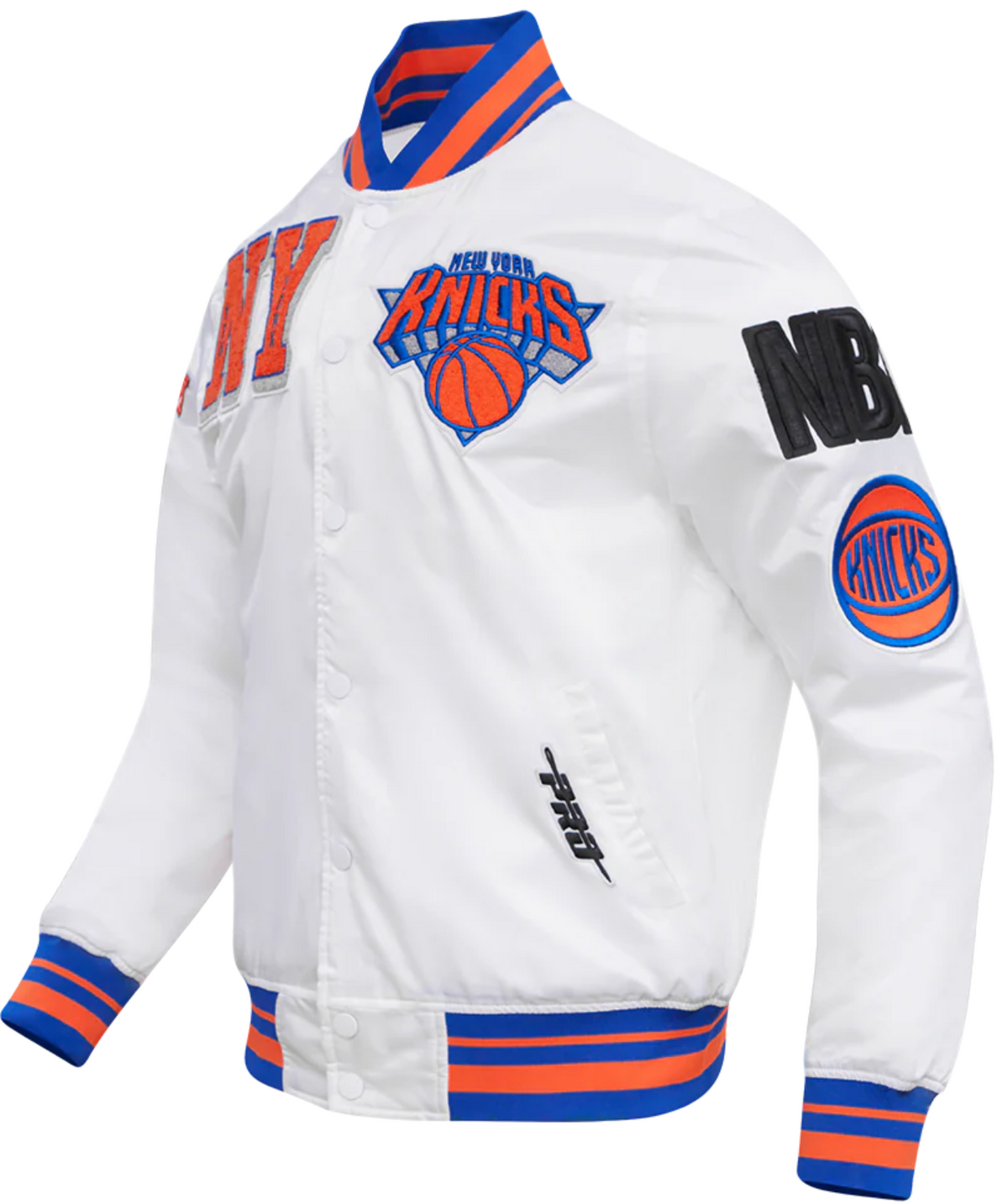 NY Knicks Mash Up Satin Jacket — Men's (Pro Standard)