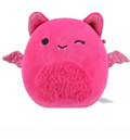 Suzette the pink bat Squishmallow 5 inch Halloween plush with glitter ears and wings front view