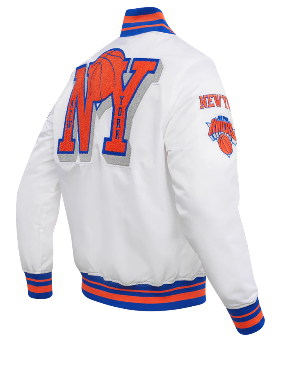 NY Knicks Mash Up Satin Jacket — Men's (Pro Standard)