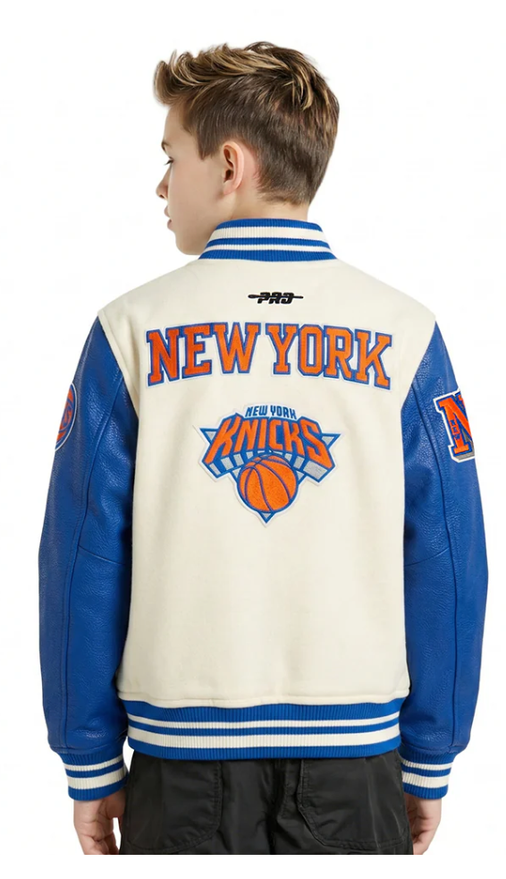 NY Knicks Kids Retro Classics Varsity Jacket — Youth (Pro Standard)