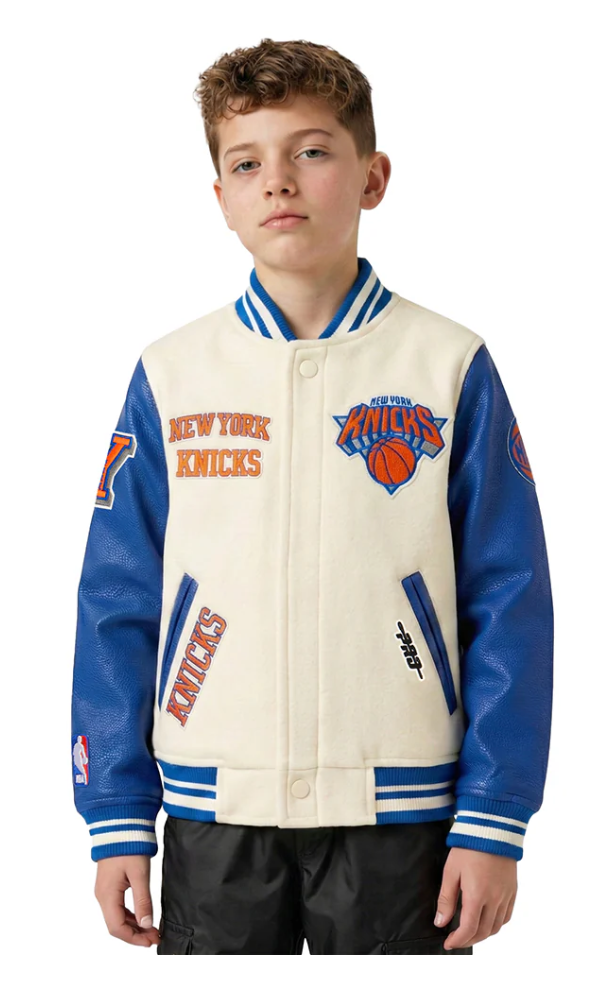NY Knicks Kids Retro Classics Varsity Jacket — Youth (Pro Standard)