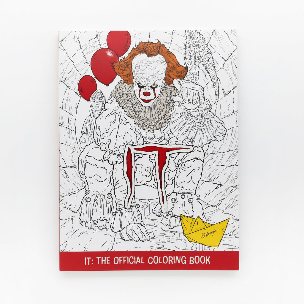 IT The Official Coloring Book front cover featuring Pennywise