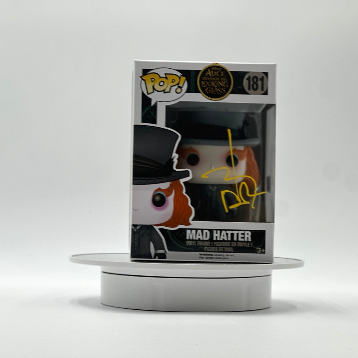 Johnny Depp signed Mad Hatter 181 Funko Pop front